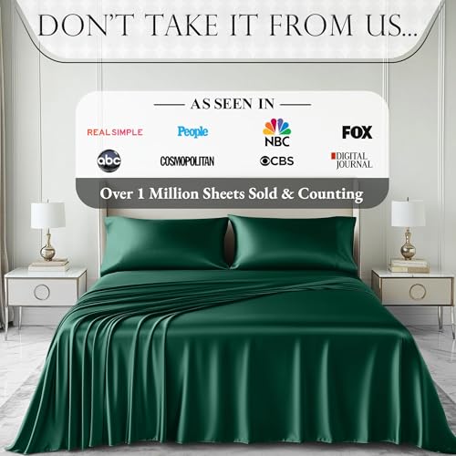 Image of DECOLURE Satin Sheets Twin Size | Softer Than Silk | Luxury 3 Pc Bed Set