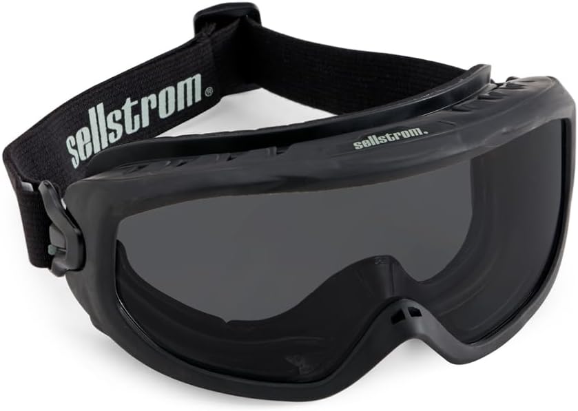 Sellstrom S80226 Wildland Fire Goggle, Smoke Lens, Non-Vented, Anti-Fog Coating, Adjustable FR Strap, NFPA/ANSI