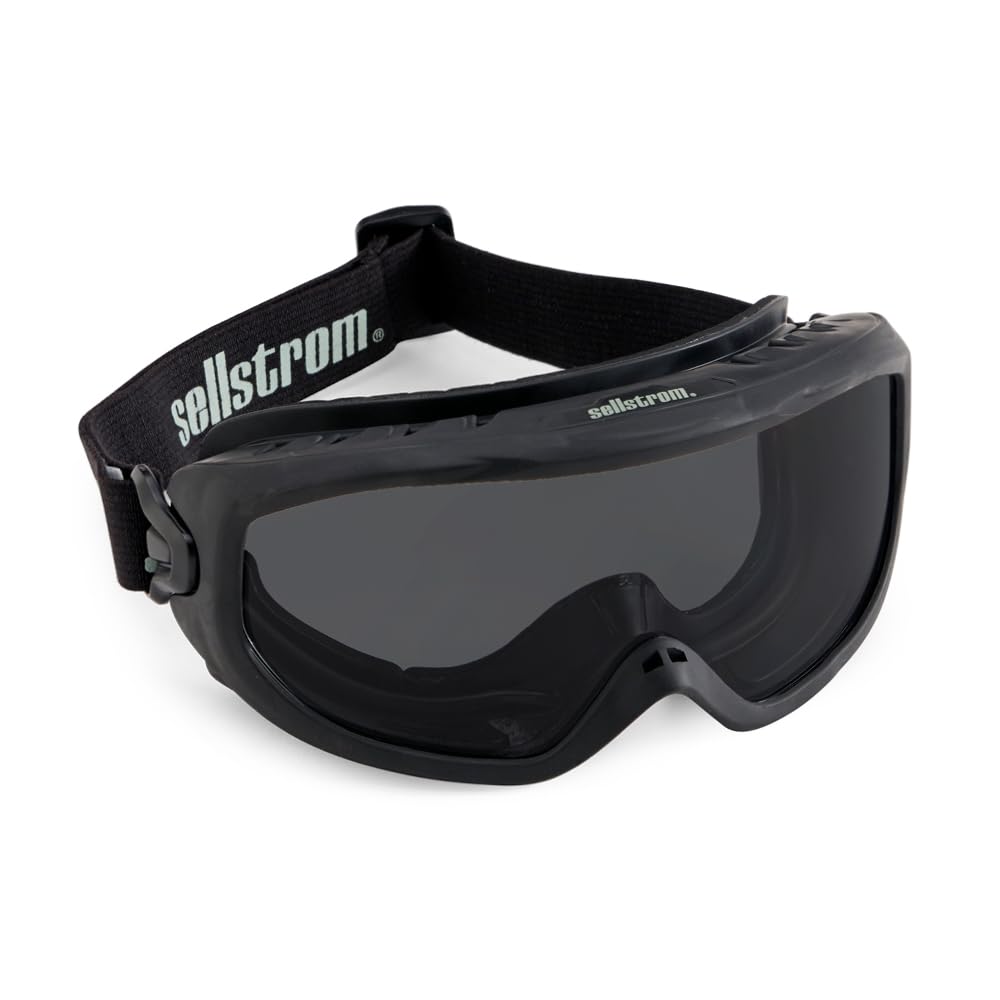 Sellstrom S80226 Wildland Fire Goggle, Smoke Lens, Non-Vented, Anti-Fog Coating, Adjustable FR Strap, NFPA/ANSI