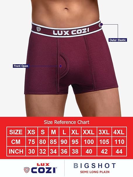Image of Lux Cozi Mens Pure Cotton Solid Mini Trunk | Mini Trunk Underwear for Men | Color and Print May Vary | Pack of 5