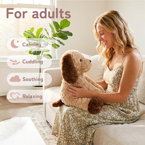 Image of Niuniu Daddy Weighted Stuffed Animals, 14 in 3.5 lbs, Puppy Huggable Plush | Heavy sensory lap pad, lying body pillow for sleeping, machine wash, huggable plushies, soothing gift for kids and adults
