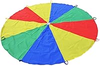 Sonyabecca 6ft Kids Parachute with 9 Handles - Durable Play Parachute for Parties, Picnics & Group Games