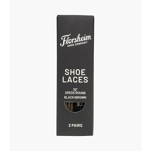 Florsheim Men's Dress Shoe Round Lace 32" 2 Pack, Black/Brown Shoelaces