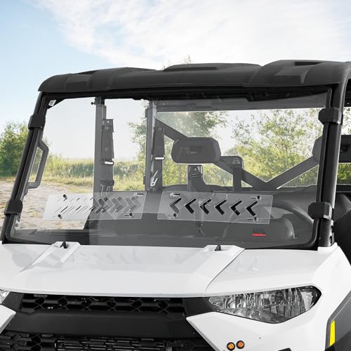 KEMIMOTO 2-IN-1 Vented Windshield Compatible with Ranger 1000 Sliding Scratch Resistant Front Windshield Compatible with Polaris Ranger XP 900/Crew Ranger XP 1000/Crew Ranger 1000/Crew 2014-2026
