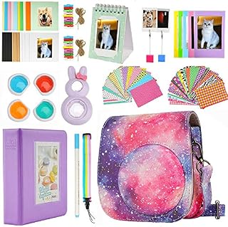 Cpano Mini 11 Camera Accessories Bundles Compatible with Instax Mini 11 with Camera Case/Book Album/Selfie Len/Wall Hanging Frames/Stickers/Pen(13 in 1)(Daisy)