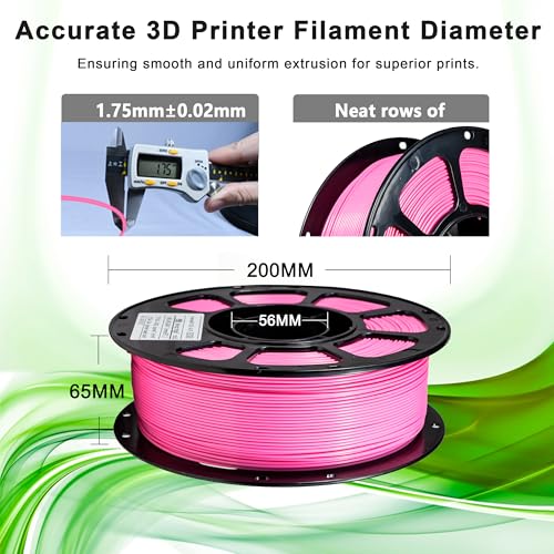 Image of iBOSS PLA Plus 3D Printer Filament PLA+ Filament 1.75mm, Neatly Wound 3D Printing Filament 1.75mm + /- 0.02 mm, Fit Most FDM 3D Printers, 1kg Spool (2.2lbs), Light Pink