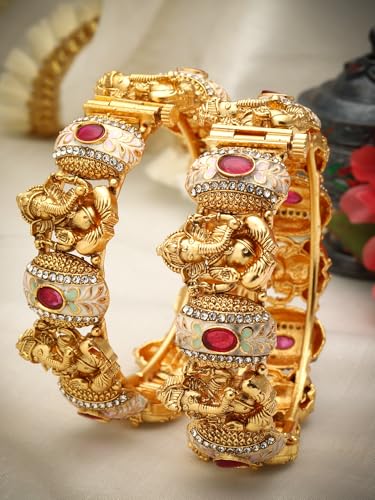 Image of Shining Diva Fashion Bangles for Women Girls Set of 2 Traditional Stylish Design