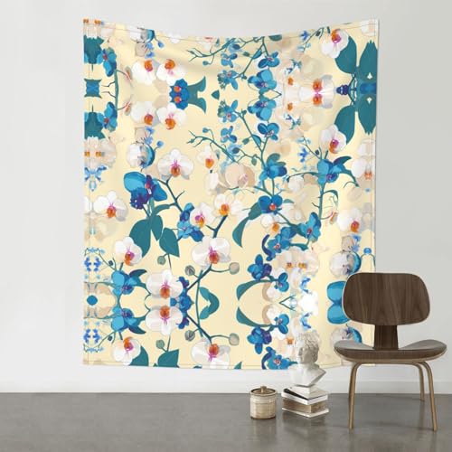 Tapisserie orchidées colorées YYHWHJDE 152x129 cm en tissu léger
