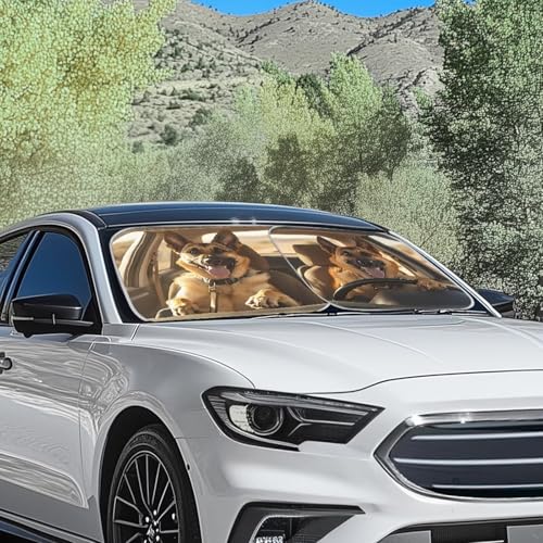 Image of Sheepdog Car Sun Shade Windshield Foldable Automotive Interior Accessories for Sun Protection Easy to Install Funny Car Decor Fit Most Truck, SUV, or Van
