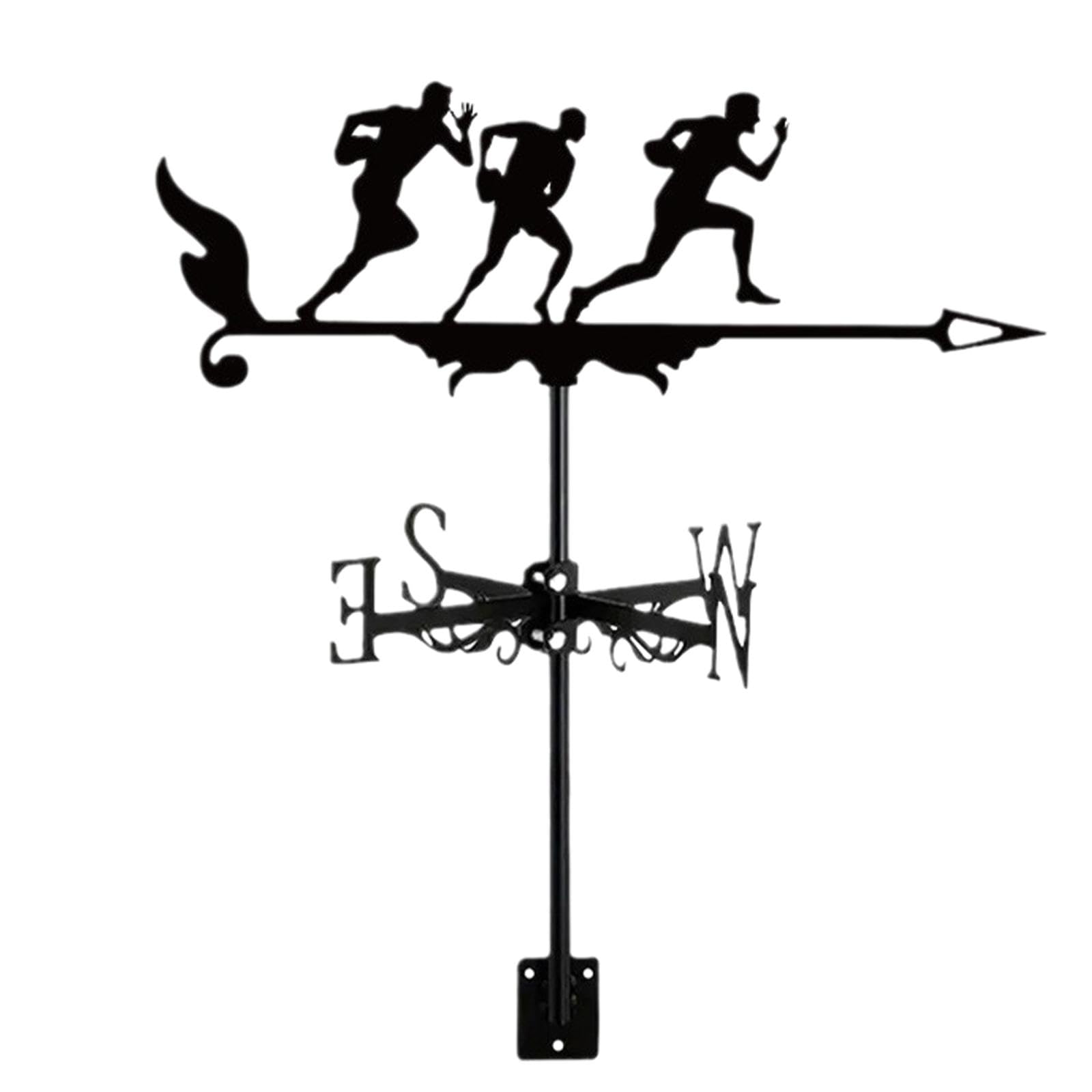 Sports Weathervane Wind Direction Indicator Yard Shed Cupola Metal Wind Vane with 3 Man-image-13