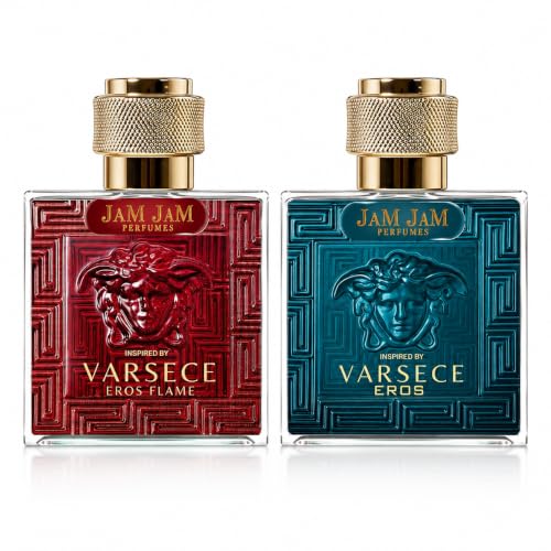 Image of Perfumes Men's Luxury Eau de Parfum Combo Set | Eros & Eros Flame | Luxury Fragrances Inspired by Iconic Designer Scents | Fresh Mint & Spicy Citrus Scent Set | 2 x 50ml