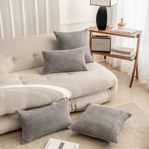 image for Home Brilliant Super Soft Corduroy Pillow Covers 24x24 Euro Shams Cove