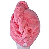YYXR Microfiber Hair Drying Towel Ultra Absorbent Twist Hair Turban Drying Cap Hair Wrap (Rose)