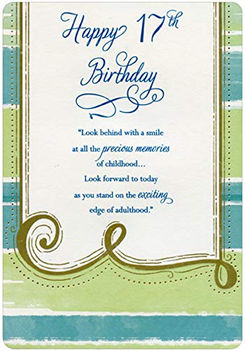 Designer Greetings Look Behind with a Smile Die Cut Edges Age 17 / 17th Birthday Card