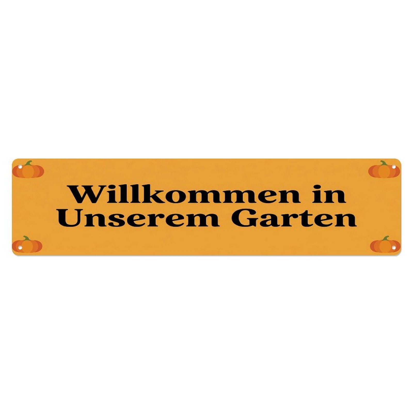Vintage Welcome to Our Garden Pumpkin Orange Metal Tin Sign
