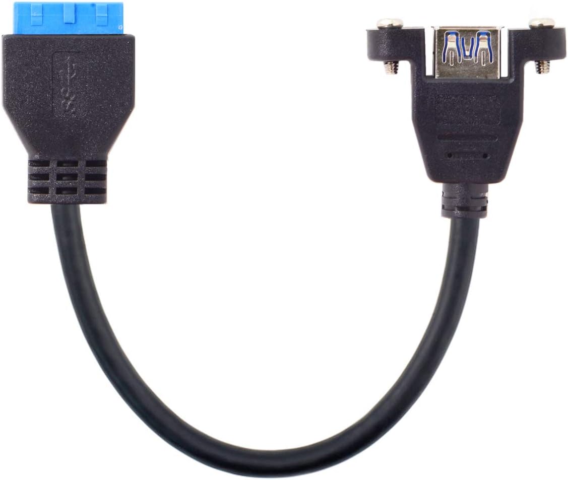 Кабель CY USB 3.0 с одним портом, разъем A (гнездо), для подключения к 20-контактному разъему материнской платы, длина 25 см.
