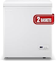 Vista 1 de Congelador de pecho con control electrónico 41℉ a -15 ℉ Congelador profundo de 4.0 pies cúbicos Congeladores pequeños independientes con 2 cestas