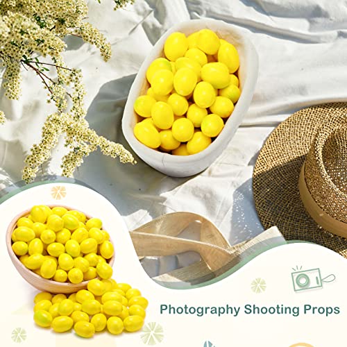 100 Pcs Mini Artificial Lemon Fake Fruit Lemon Faux Artificial Simulation Lemon Summer Realistic Kitchen Fruit Decor Lifelike Lemon Decoration For Home Kitchen Table, 1.2 X 1.8 Inch(Yellow) #TOP5