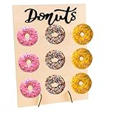 DvBCNMe 9 LöCher Donut StäNder, Donut Halter, Wand Wiederverwendbares, Donut Stand Holz für Hochzeit, Holz DonutstäNder für Hochzeiten Geburtstage, Babyparty, JubiläEn, Konditoreie