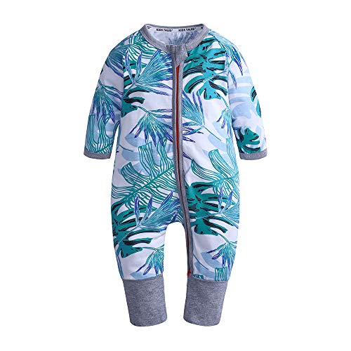 Kids Tales Baby Boys Handed Footed Cotton Pajama Sleeper Zipper Romper