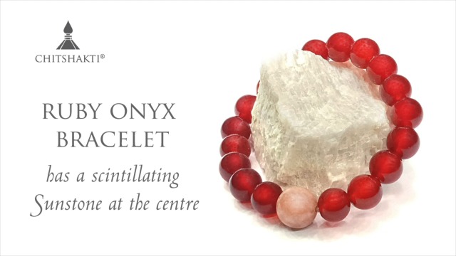 Buy Chitshakti Trust Ruby Onyx Precious Stone Bracelet for Women