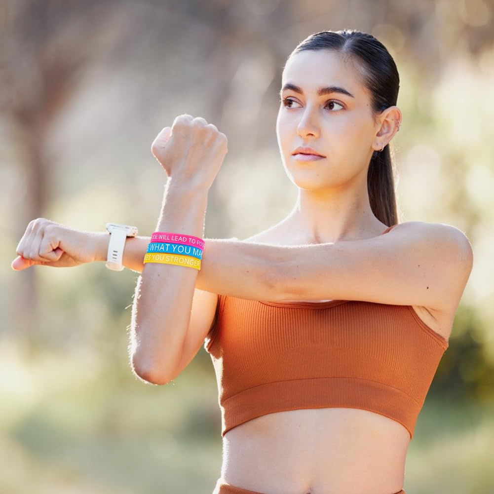 Braccialetti Motivazionali In Silicone - 36 Pezzi Colorati Con Frasi Ispiratrici - Foto 8