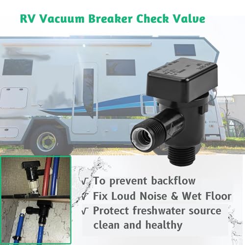 Image of YUKIIATIF RV Vacuum Breaker Check Valve,571-VAC-CHK-A, RV Camper Trailer Black Tank Check Valve,Replace Leaking Vacuum Breaker on Black Tank System Improve freshwater to prevent backflow