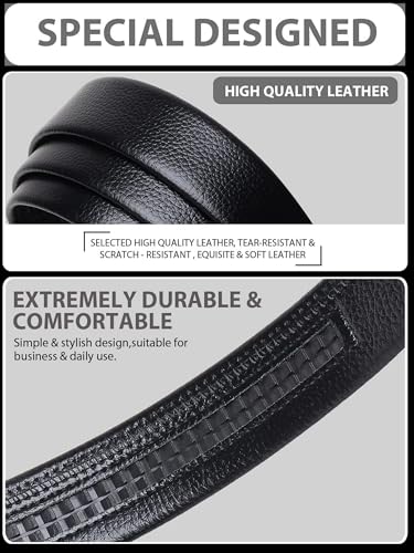 Image of NAPA HIDE Men's Auto Lock Vegan Leather Belt | Stylish Adjustable Buckle Belt for Formal & Casual Wear I Fits upto 40 Inches Waist size