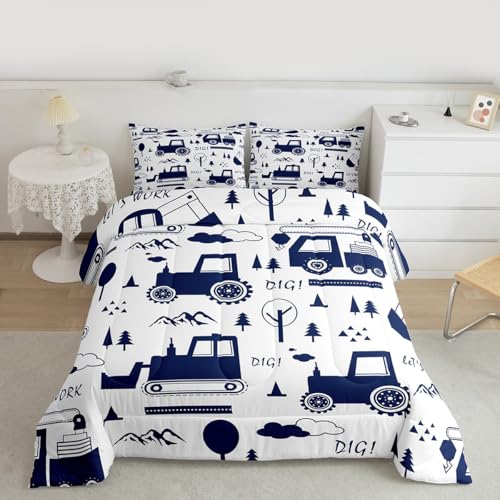 Feelyou Ensemble Literie Construction Taille Reine Camions Équipements Couette