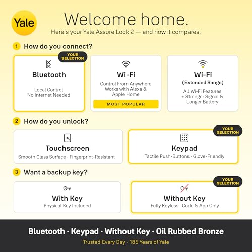 Image of Yale Assure Lock 2 with Bluetooth - Oil Rubbed Bronze Smart Lock for Front Door with Keypad and Deadbolt - Secure Keyless Entry Door Lock (No Wi-Fi), YRD430-BLE-0BP