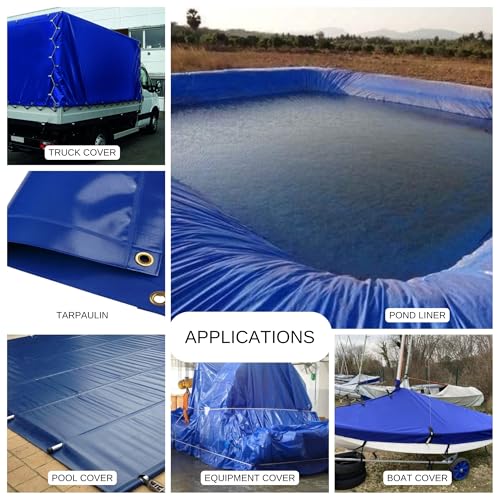 Image of PVC Tarpaulin Repair Tape for Quick Fixes | Self-adhesive and Waterproof | Best for Tarpaulin Repair, Pond lining, Fish tank, and Truck cover (9.5cm x 5m, length, Blue)