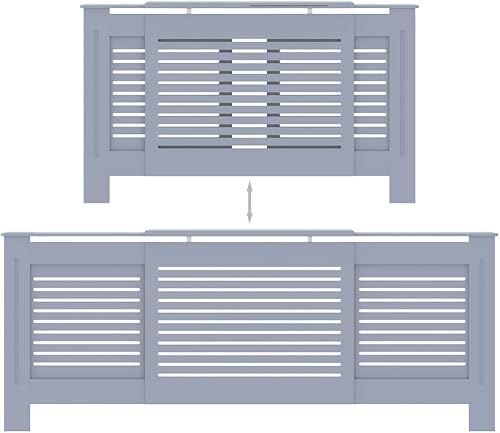 Miniatura 57 de 2 piezas de MDF para el hogar, calentador de sala de estar, soporte lateral para calefacción, cubierta de radiador, estante de gabinete de