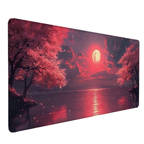 Tapis de souris fleurs de cerisier sous main bureau rose pour embellir le télétravail