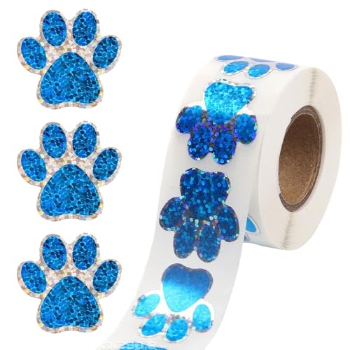500 Pièces Autocollants pattes de chien,Autocollants Colorés de Pattes de chien,D'autocollants Scintillantes Pattes de Chien,Autocollants Empreintes de...