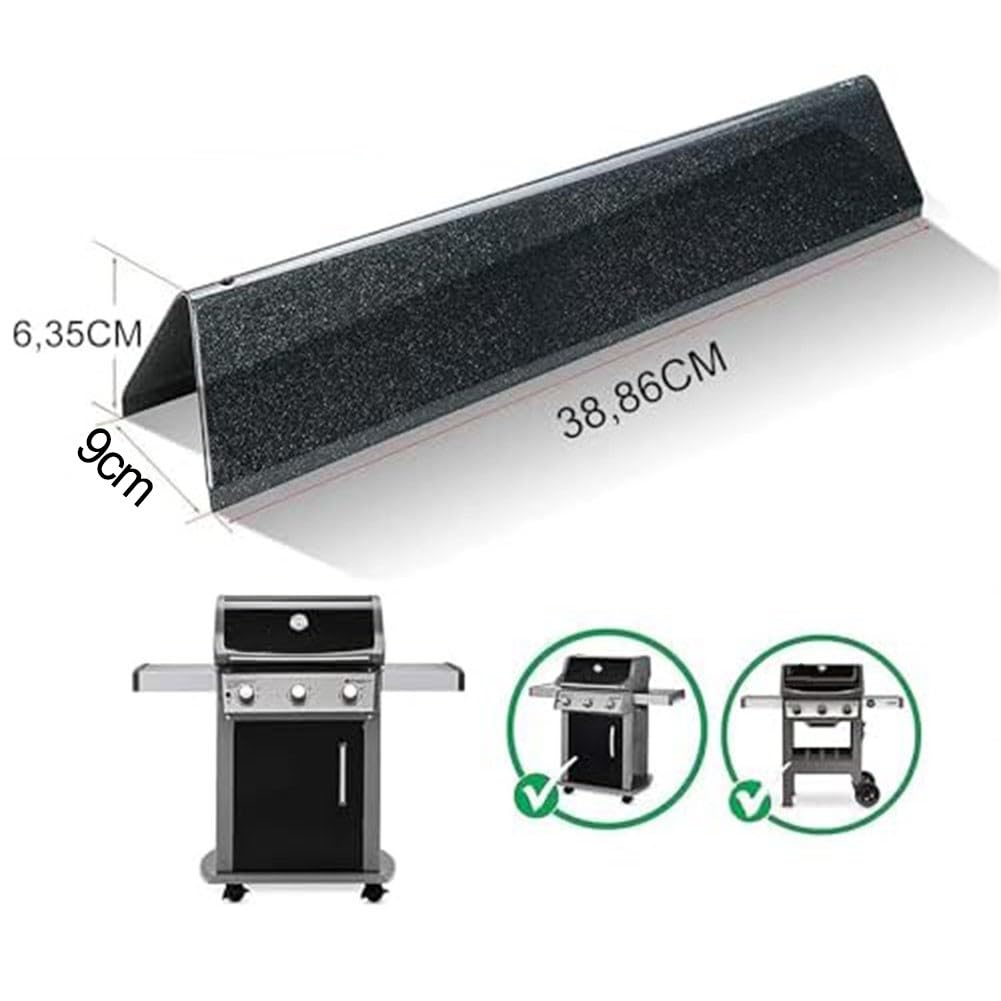 Barra aromatizzante per barbecue a gas Weber Spirit I & II 200, E210, E220, S210, S220, 3 pezzi, nero
