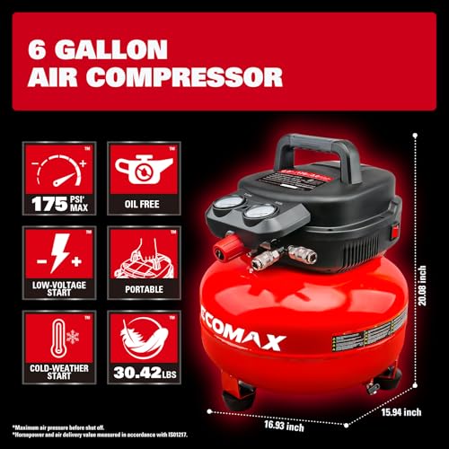 Ecomax Pancake Air Compressor with Hose