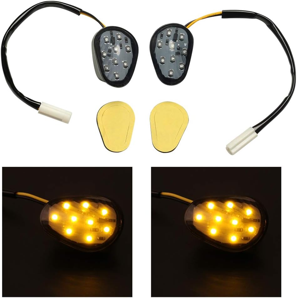 RenDian 2PCS LED Turn Signal Indicator Light Flush Mount For YZF R1 R6(Amber)