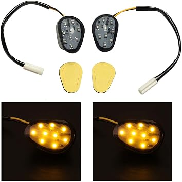 RenDian 2PCS LED Turn Signal Indicator Light Flush Mount For YZF R1 R6Amber