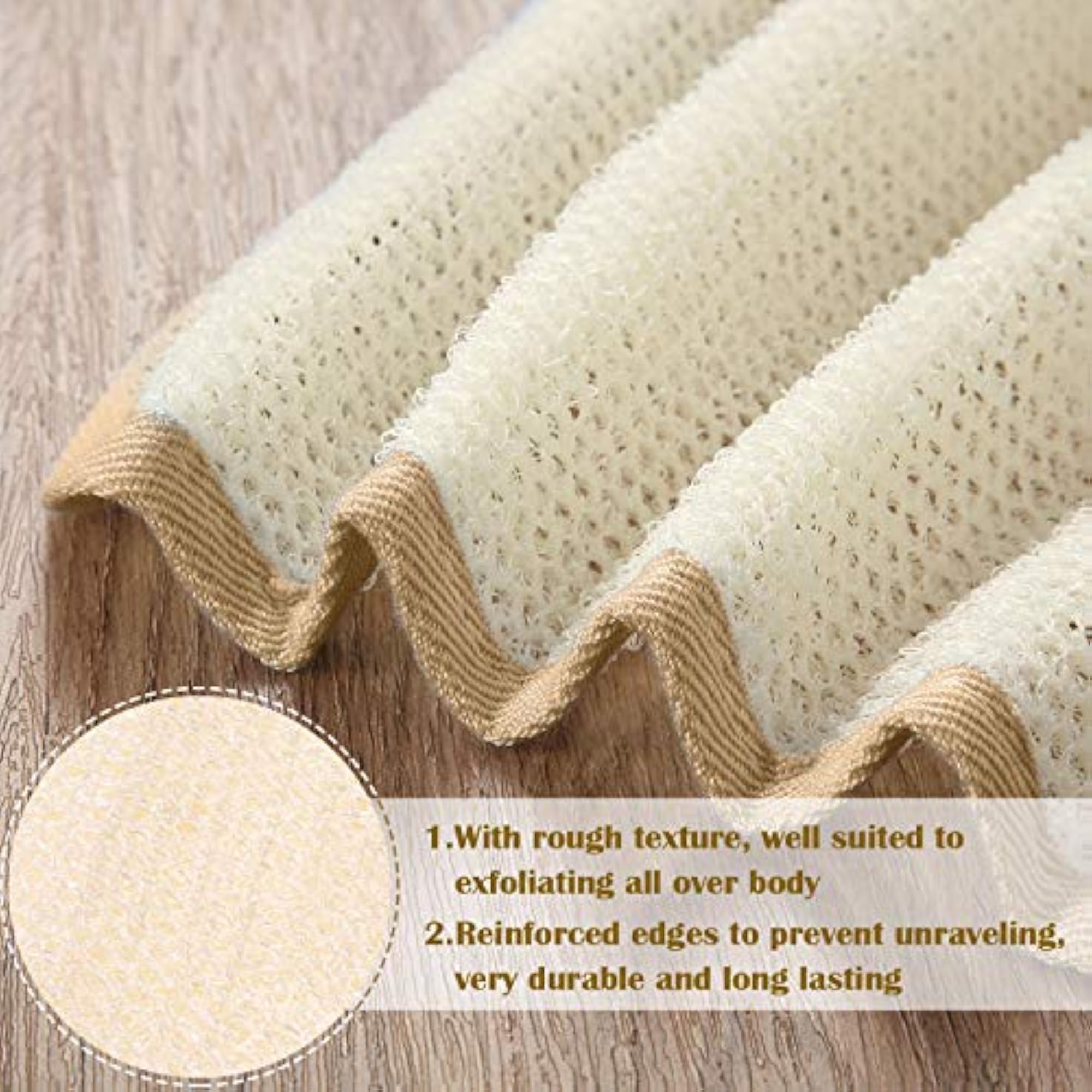 5 Pieces Exfoliating Face and Body Wash Cloths, Brown