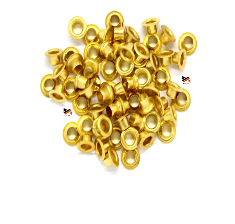 Nimida® Brass Eyelets Without Washers for Leather Craft, Scrapbooking, DIY Crafts, Bags, Tarpaulin (250, #2 Outer 6 mm Inner 3.30 mm)-image-32