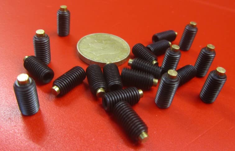 Black Oxide Steel Brass Tip Set Screw 1/4