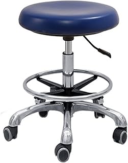 Taburete dental con rotación de 360°, altura ajustable, piel sintética, reposabrazos, silla ergonómica para asistentes dentales, salón y uso médico