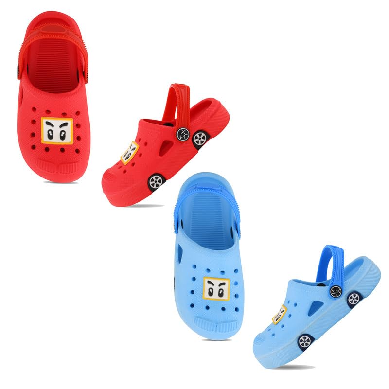 ONFEET Unisex Kids Dailywear Unique & Stylish Car Model Red & SkyBlue Casual Clogs (Pack of 2) Size-11C (B0CWLFP992) Amazon Price History, Amazon Price Tracker