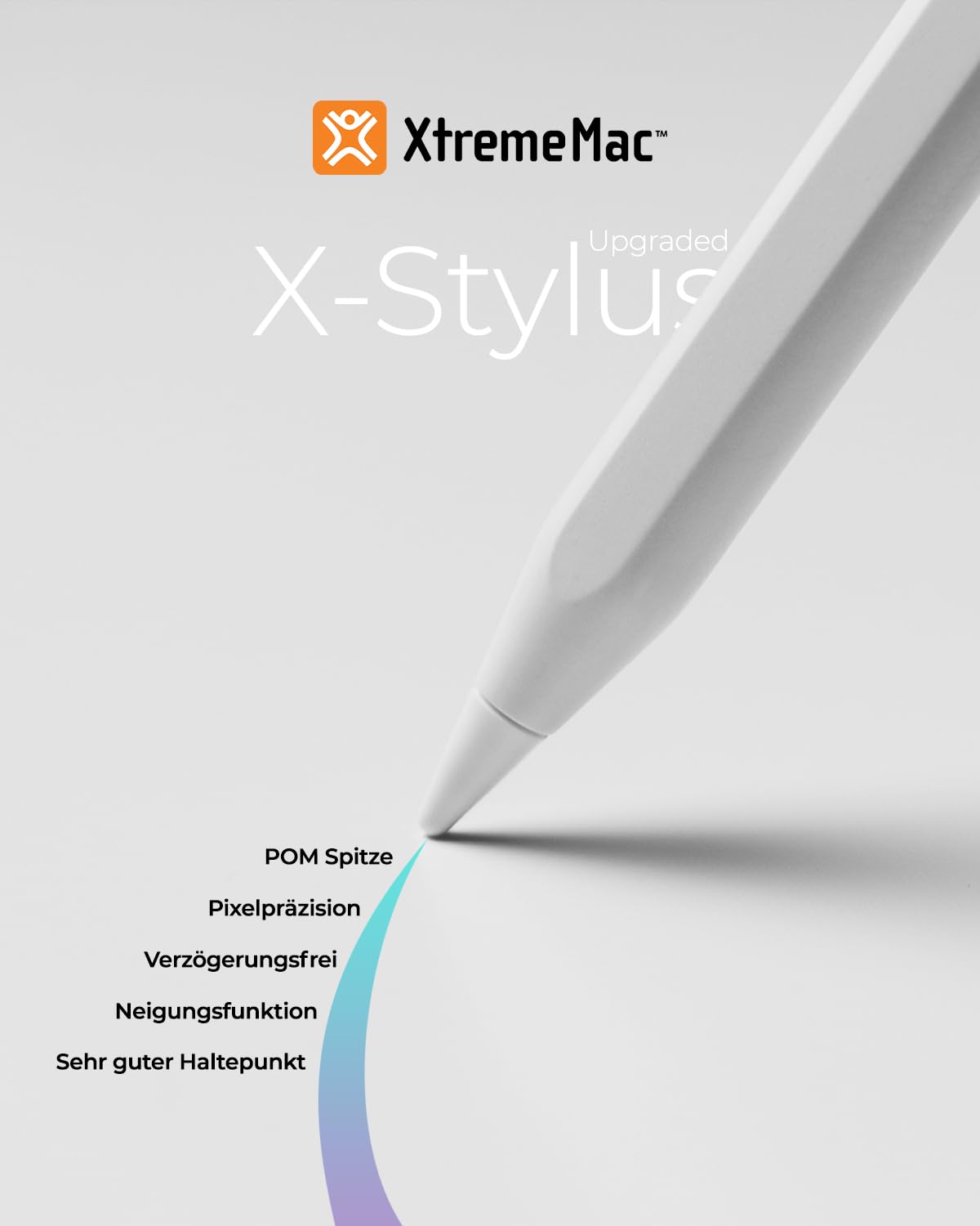 XtremeMac X-Stylus: Upgraded Wireless Charging Pen - Compatible with iPad Pro (12.9" & 11", Gen 1-6), iPad Air (Gen 4-5), iPad Mini 6