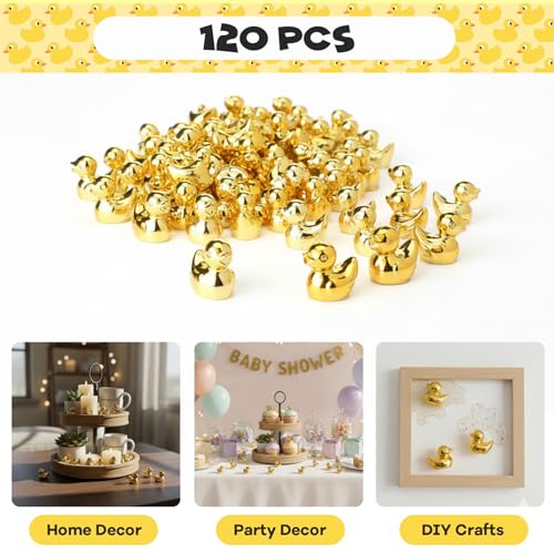 120 Figuras Mini Pato Dorado Brillante miniatura 5