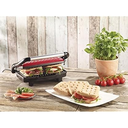 Rosenstein & Söhne Panini Toaster: Panini-, Sandwich- & Kontaktgrill CG-2510, 1.000 W (Paninigrill, Sandwich Maker, Grillspiesse) – Bild 3