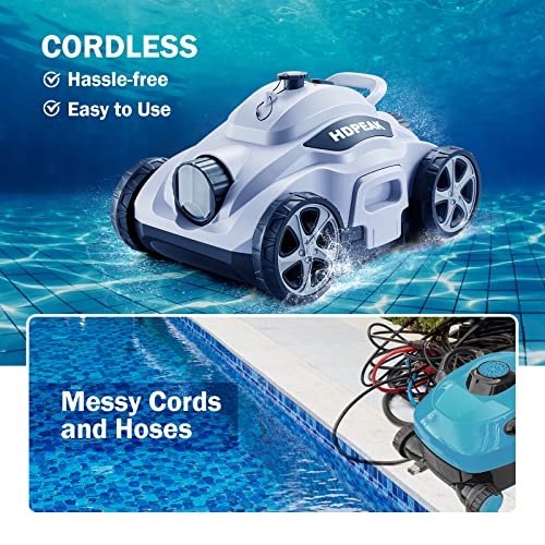 Cordless Robotic Pool Cleaner, Hdpeak Pool Vacuum Lasts 110 Mins, Auto-Parking, Rechargeable, Automatic Cordless Pool Vacuum Ideal For Above/In-Ground Pools Up To 50 Feet, Pink #TOP1
