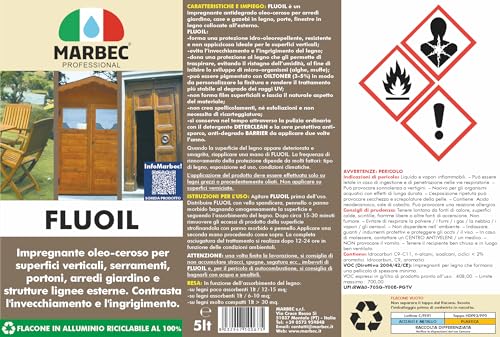 Marbec Fluoil 5LT Impregnante Olio-Ceroso Per La Protezione Del Legno Esterno. - 2