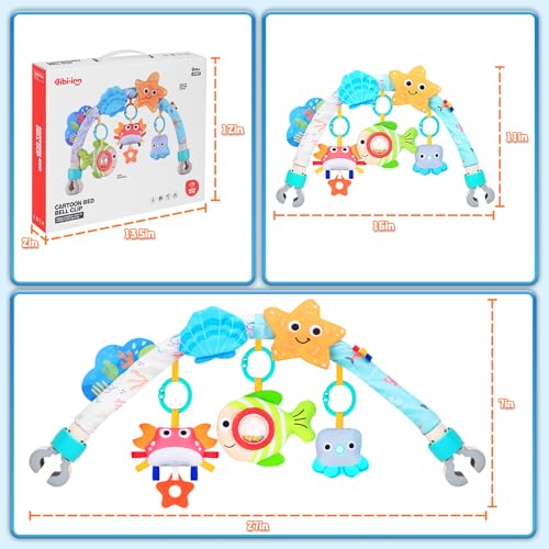 Image of Car Seat Toys for Babies 0-6 Months,Arch Stroller Toys for 6-12 Months Infant Mobile Bassinet Bouncer Hanging Toys Shower Gifts for Baby Boys Girls 0 3 6 9 12 Months(Ocean)