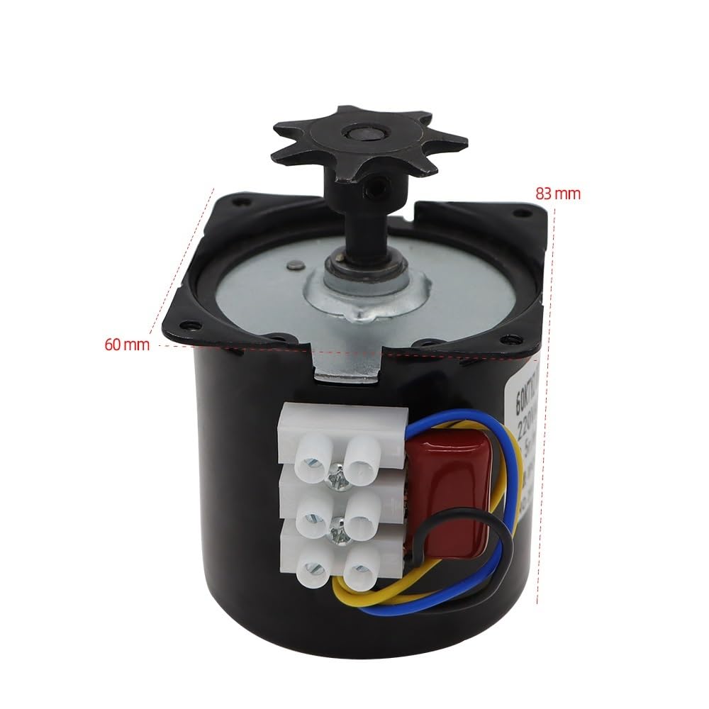 Synchrongetriebemotor 60KTYZ 14W 220V AC 50Hz 2,5 RPM Schwarz